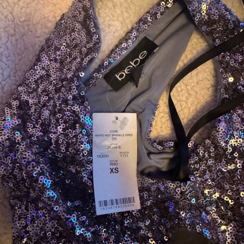 Bebe Glittering Silver Mini Dress - Picture 5 of 8